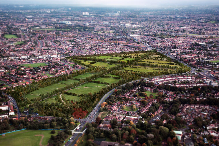 Der Entwurf für einen Park im Westen Londons (Bild: Vogt Landschaftsarchitekten)