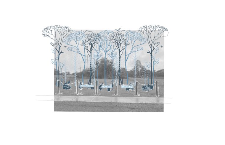 New Orleans, USA: Drawing of Forest Planting, Chair of Being Alive, 2024