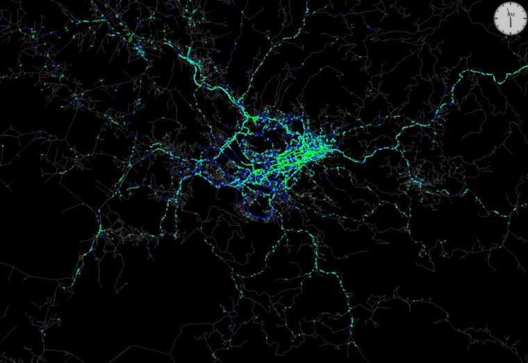 Das digitale Modell simuliert jede Sekunde des Verkehrsverhaltens