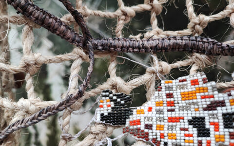 Close-up of the Awaska Alpa maquette made of materials from the Andean Amazon. Image: Santiago del Hierro © ETH Zürich