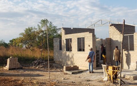 Mutual aid housing cooperative under construction by ex-combatants in Tierragrata, Colombia, 2021. Photo: Daniela Sanjinés